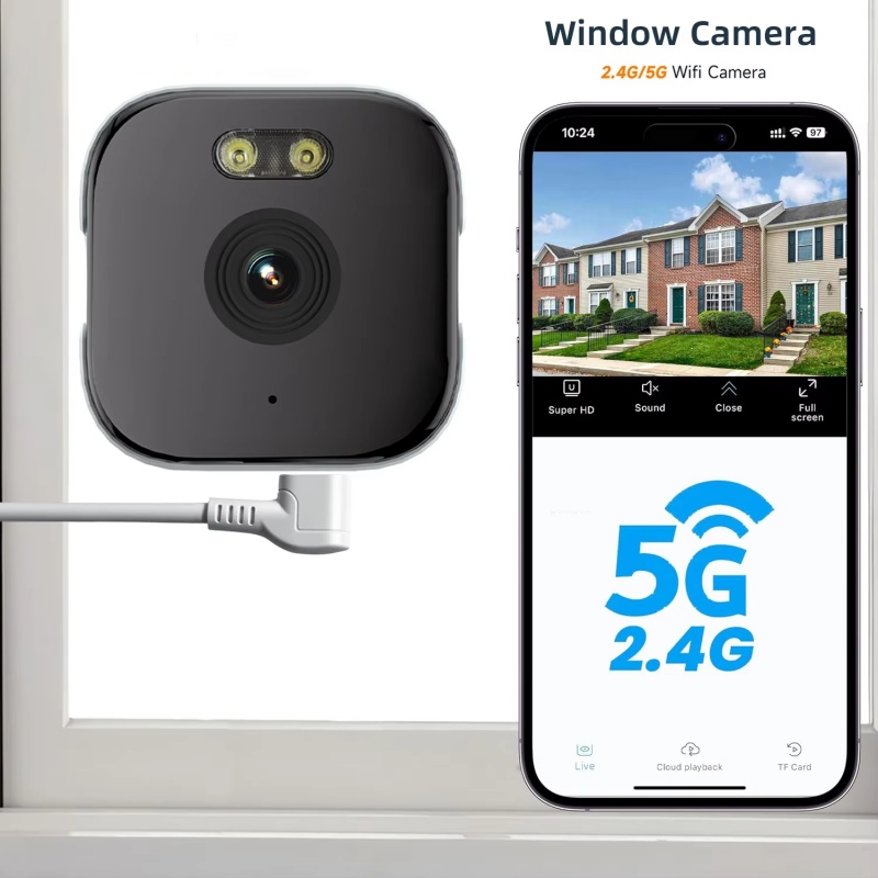 Home Security Robot - Telecamera da Finestra 4K, Telecamera WiFi
